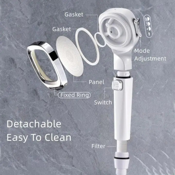 BowLift | Handheld shower with 4 spray modes & stop button – High pressure
