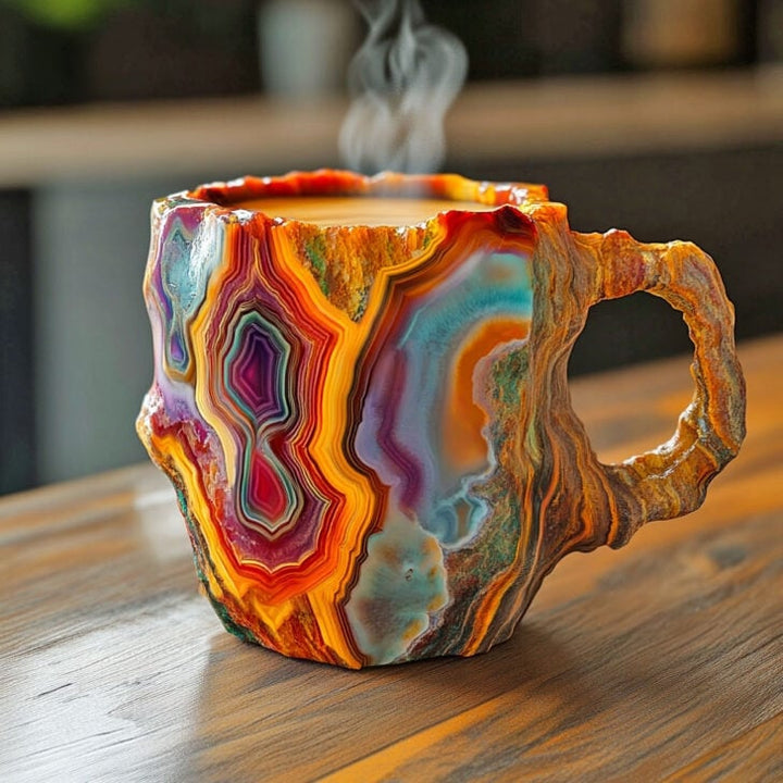 BowLift | Handcrafted Mineral Crystal Mug – Insulated, Microwave Safe, 350-450 ml, Unique Design