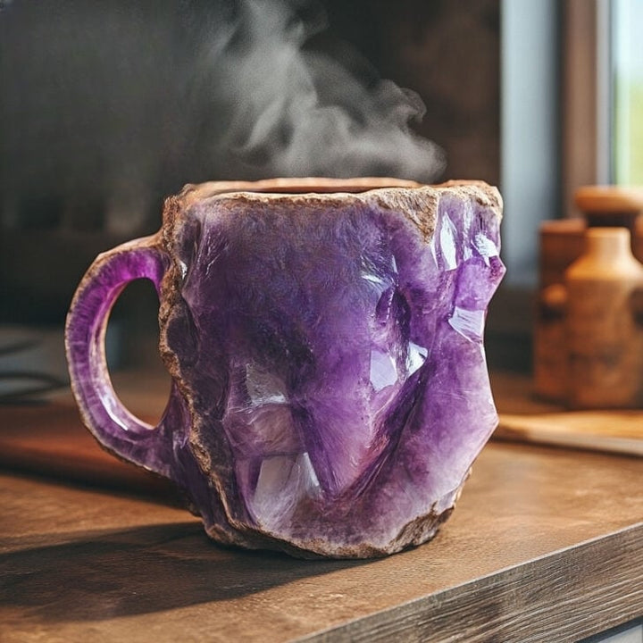 Skanto | Handmade Mineral Crystal Mug – Insulated, Microwave Safe, 350-450 ml, Unique Design