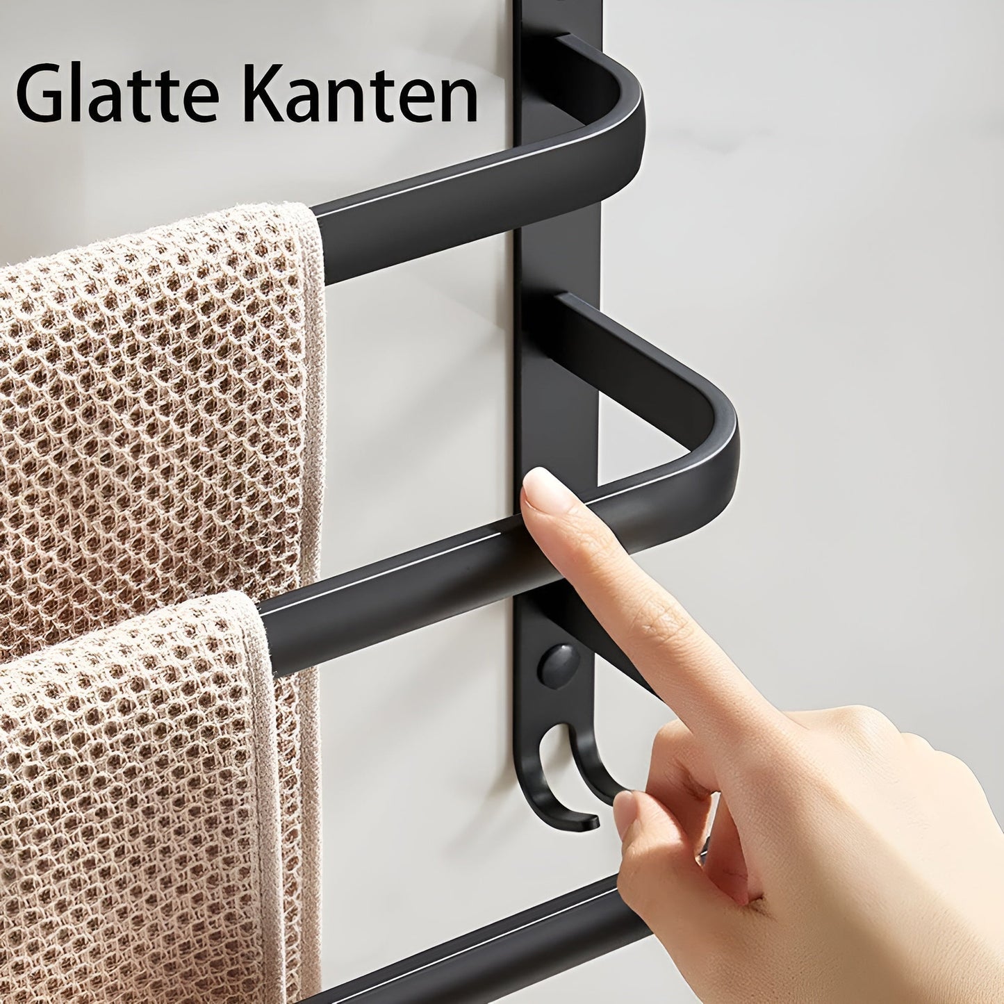 Skanto | HangEase 3-Tier Wall-Mounted Towel Rack – Aluminum Space-Saving Design