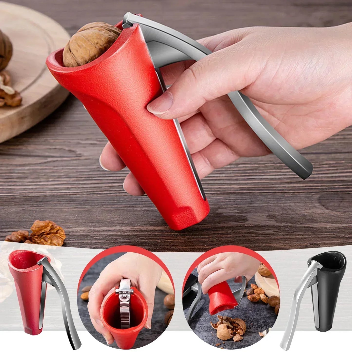 Skanto | Ergonomic Nutcracker with Lever Mechanism – Robust Walnut and Hazelnut Opener