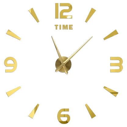 Big Wall Clock DIY 3D Self Adhesive Mirrored Acrylic Wall Clock For Kitchen Dining Room Living Room Creative Home Decor | Bowlift