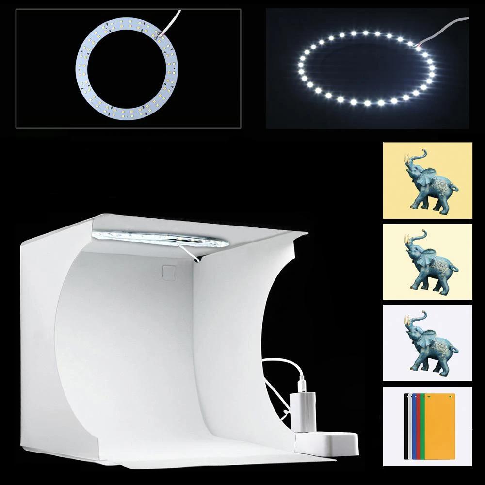 BowLift | Mini Photo Studio "LumiCube" with LED lighting and 6 backgrounds