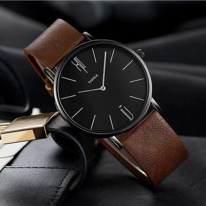 Men's wristwatch in Old Money style, classic and stylish