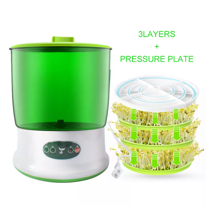 Intelligent Sprout Grower - Automatic Electric Growth Container for Green Vegetable Seeds - Thermostat Germinator