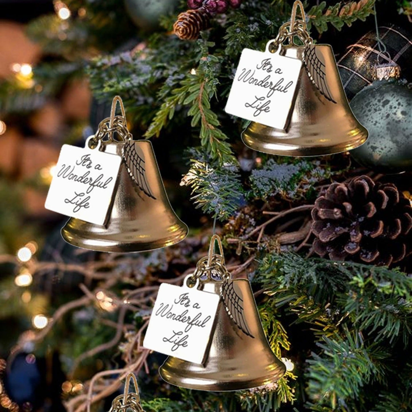 Skanto | Christmas Tree Memorial Ornaments Angel Wings Bells Hanging Decoration