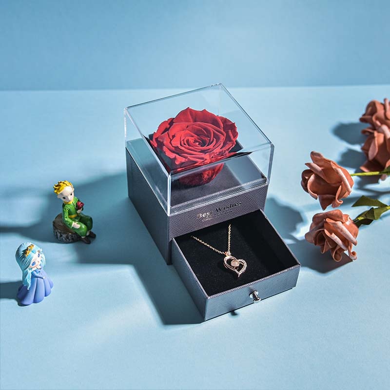 Skanto | Natural Eternal Rose Necklace Jewelry Box