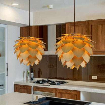 Skanto | Handmade Pinecone Wood Pendant Lamp