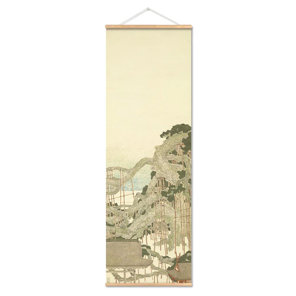 Skanto | Japanese Ou-Mi Ukiyoe Scroll Poster Landscape Wall Art Pictures Living Room Vintage Painting Country House Decor