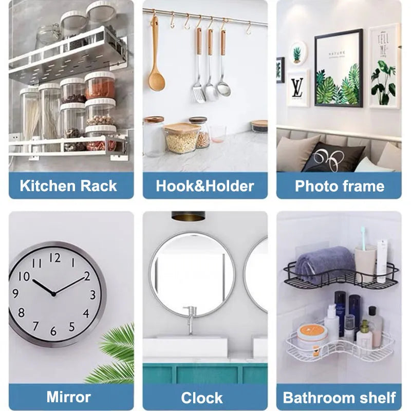 Skanto | Clear Adhesive Wall Hook for Pictures - Screw Hook with Wall Screw Adhesive Tape - Door and Wall Hook