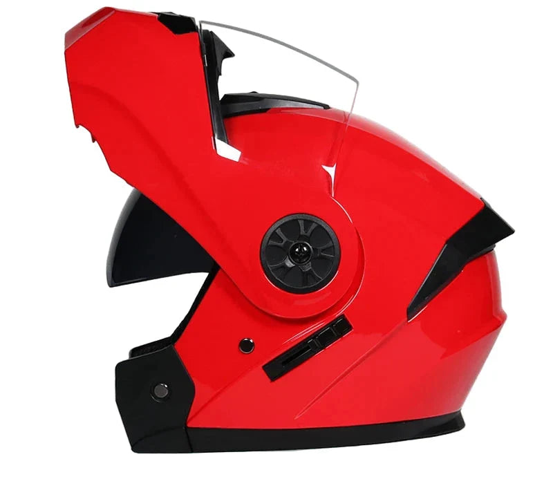 DOT Modular Flip-Up Motorcycle Helmet with Clear Visor and Inner Sun Shield