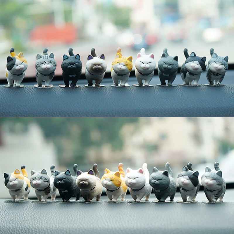 BowLift | 9Pcs Cute Kitty Rotating Head Car Decor