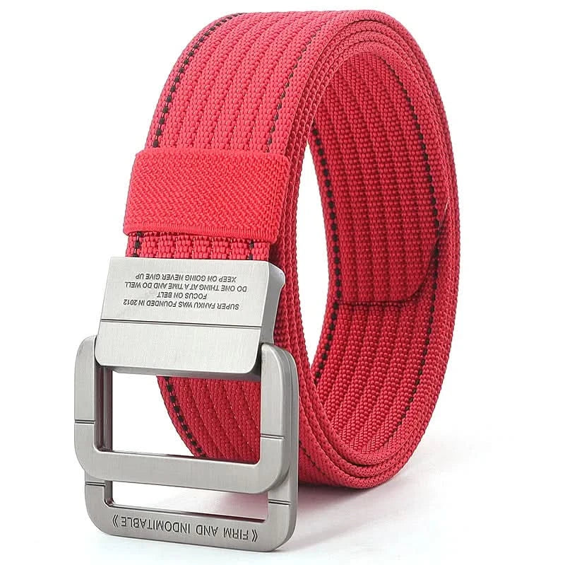 Kalsten | Unisex Canvas Belt – Double Metal Ring Buckle, Adjustable
