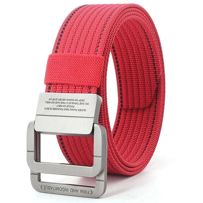Kalsten | Unisex Canvas Belt – Double Metal Ring Buckle, Adjustable
