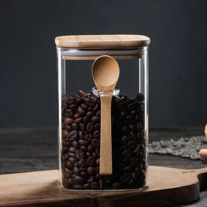 Bamboo and Glass 3-piece container set Brehn