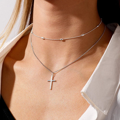 BowLift | Dainty Layered Choker and Cross Necklace