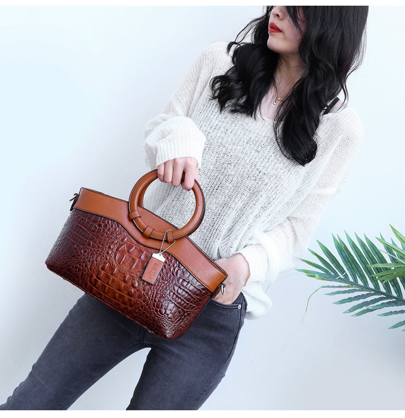 Skanto | Leather Crocodile Bag – with handmade details