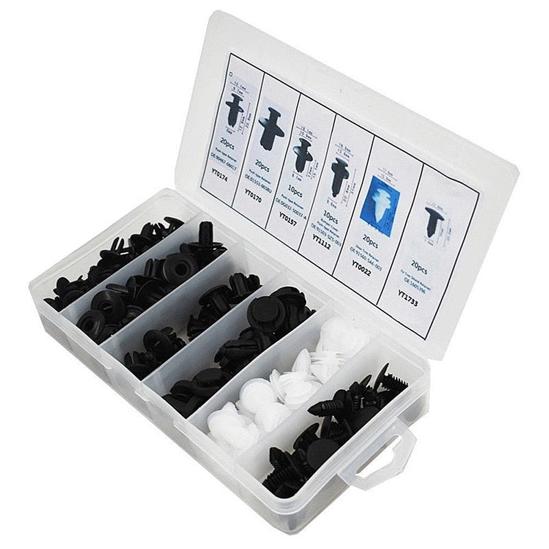100pcs Auto Fastener Pin Rivet Bumper Car Clip Kit | Bowlift