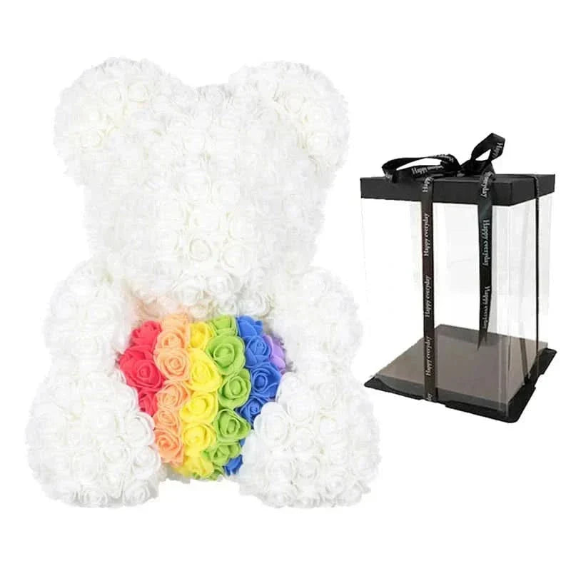 BowLift | Rose Teddy Bear with Handmade Foam Roses – 40cm