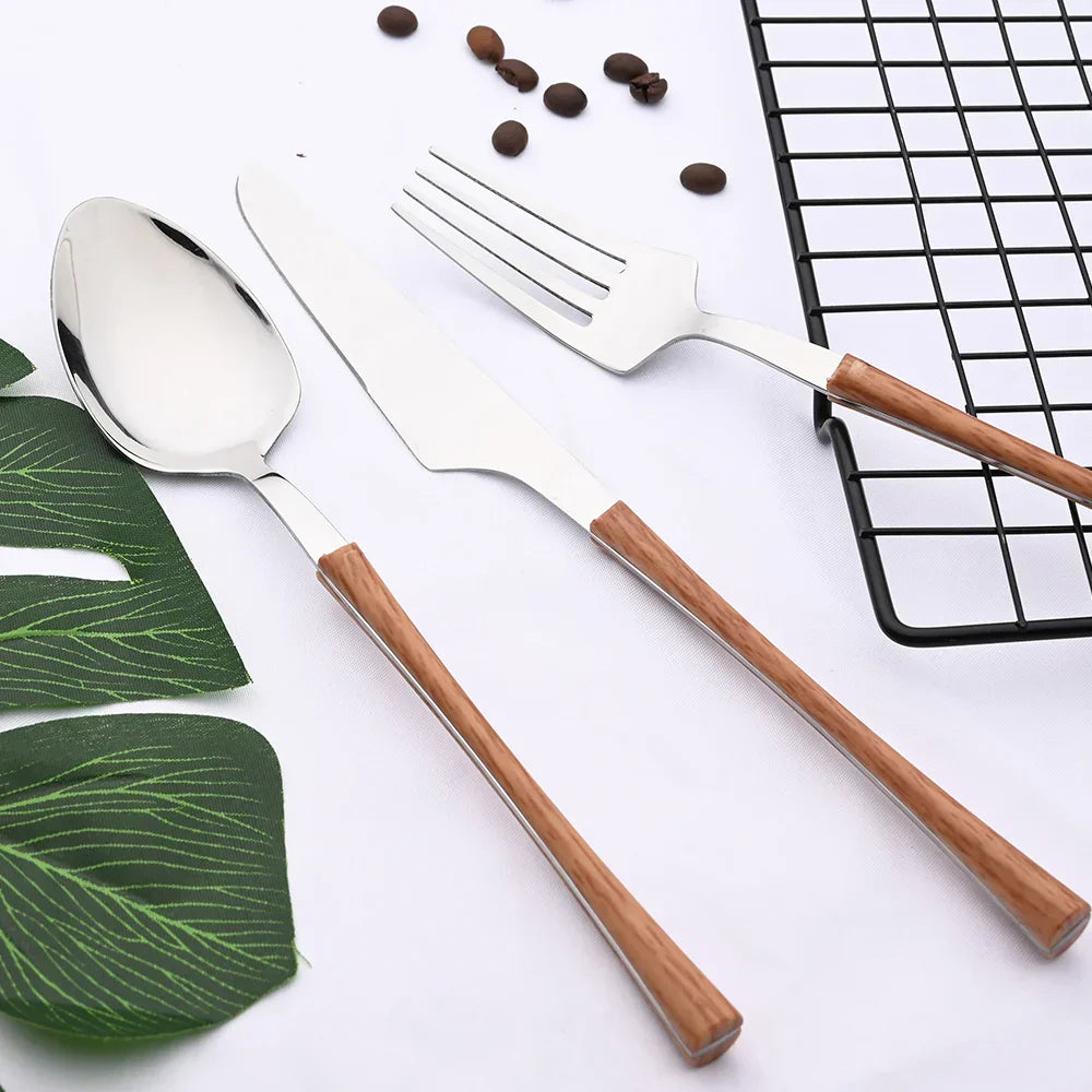 Skanto | RusticDining | Stainless Steel Cutlery with Wood Handle