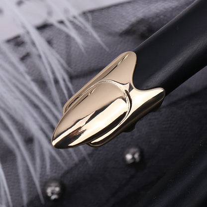 BowLift | Sleek Line Gothic Metal Thin Nail Rings