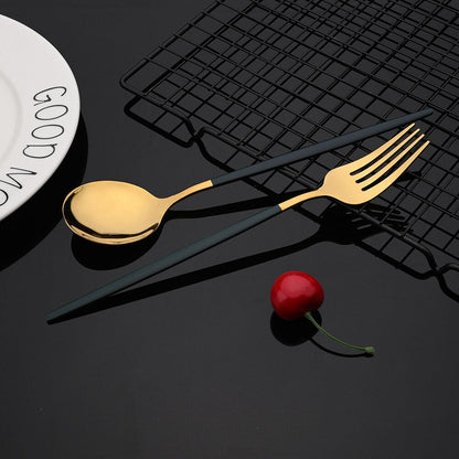 Skanto | RoyalGlimmer Gold Cutlery Set - Gold Cutlery Set for a Luxurious Table Setting