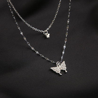 BowLift | Dreamy Wings Silver Double Layer Necklace