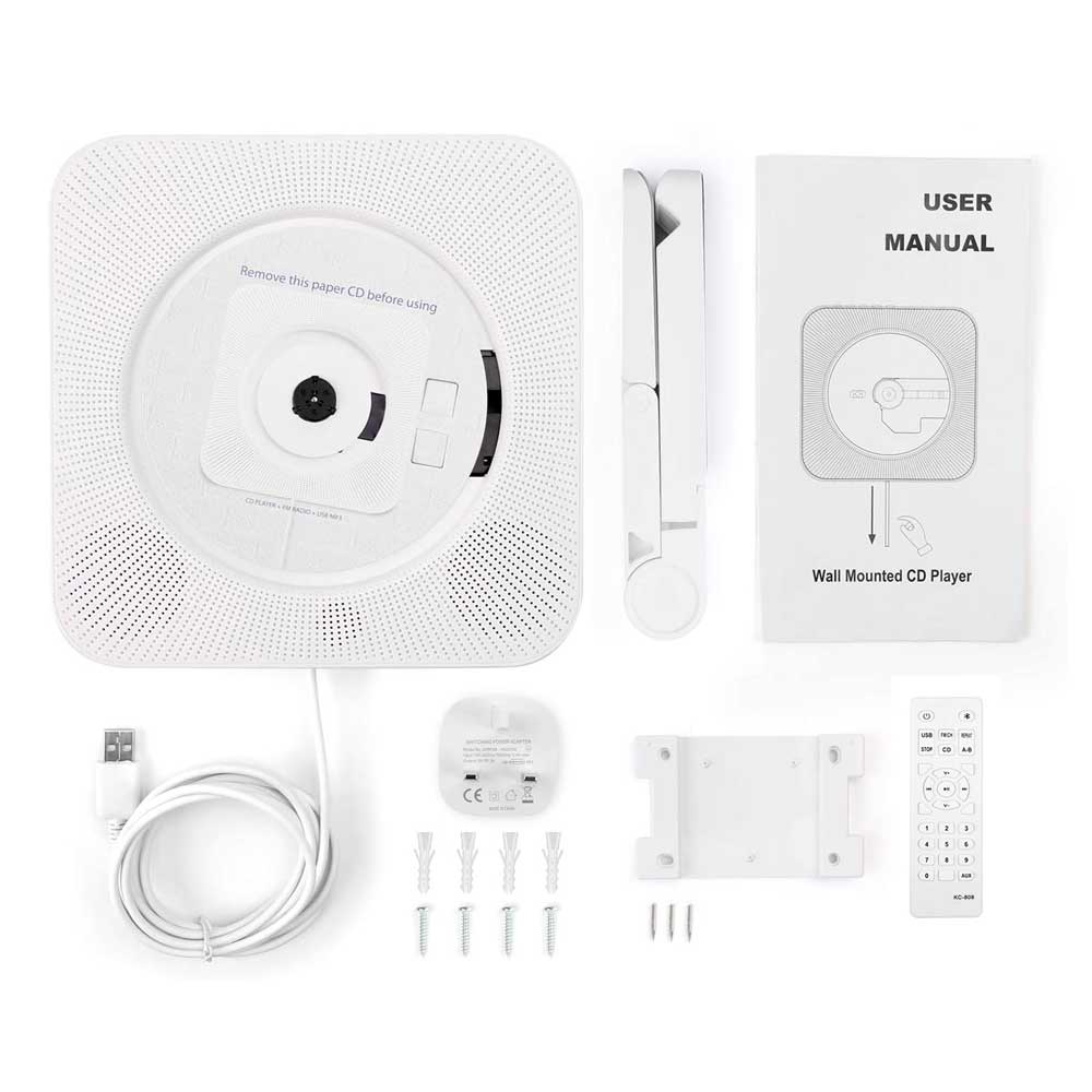 Skanto | Portable CD Player | Bluetooth, USB and FM Radio | White
