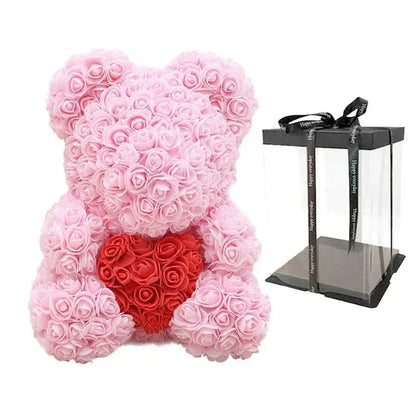 BowLift | Rose Teddy Bear with Handmade Foam Roses – 40cm