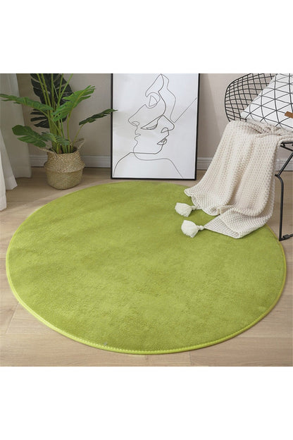 Soft, round rug with coral pattern