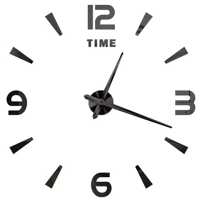 Big Wall Clock DIY 3D Self Adhesive Mirrored Acrylic Wall Clock For Kitchen Dining Room Living Room Creative Home Decor | Bowlift