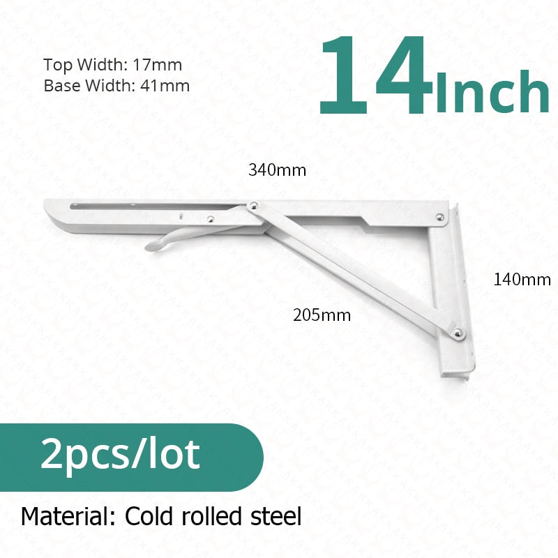2-piece set of foldable shelf brackets, sturdy, made of stainless steel for tables, RVs, and space-saving