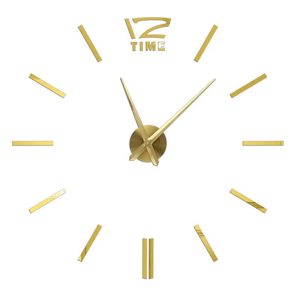 Big Wall Clock DIY 3D Self Adhesive Mirrored Acrylic Wall Clock For Kitchen Dining Room Living Room Creative Home Decor | Bowlift