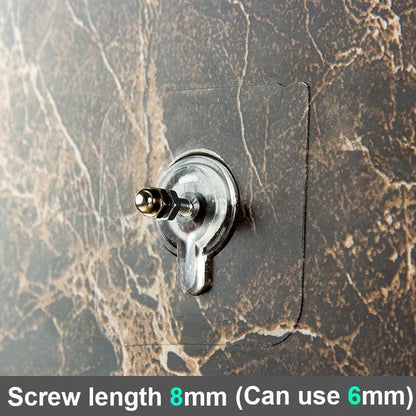 Skanto | Clear Adhesive Wall Hook for Pictures - Screw Hook with Wall Screw Adhesive Tape - Door and Wall Hook