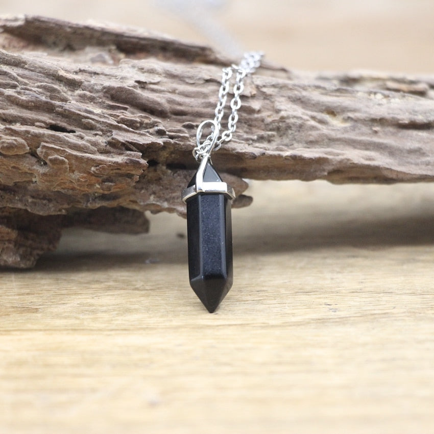 Skanto | Hexagon Natural Stone Chakra Necklace