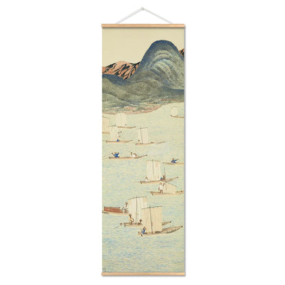 Skanto | Japanese Ou-Mi Ukiyoe Scroll Poster Landscape Wall Art Pictures Living Room Vintage Painting Country House Decor