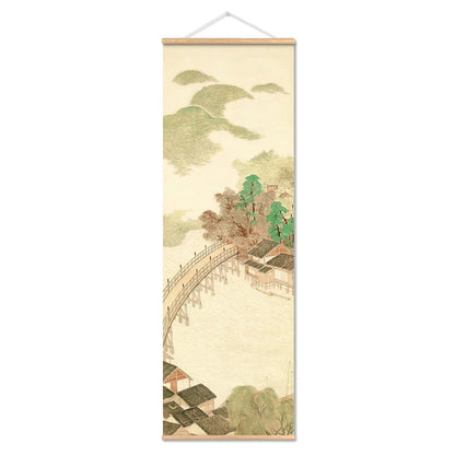 Skanto | Japanese Ou-Mi Ukiyoe Scroll Poster Landscape Wall Art Pictures Living Room Vintage Painting Country House Decor
