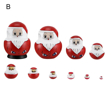 10-Piece Wooden Russian Matryoshka Doll Set for Cultural Decor and Gifts