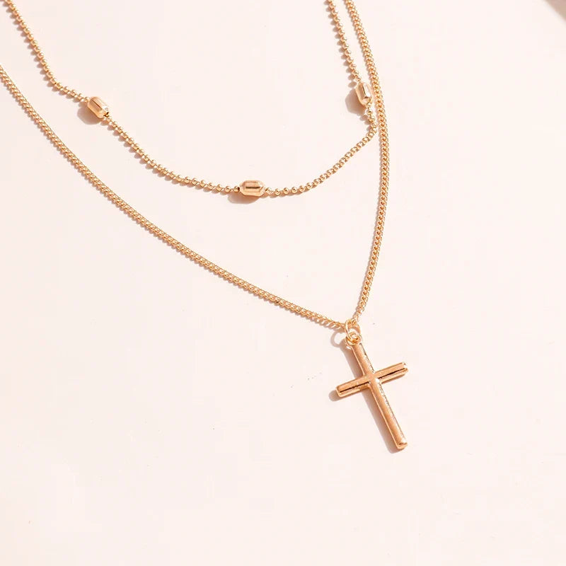 BowLift | Dainty Layered Choker and Cross Necklace