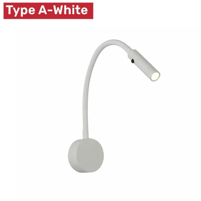 Modern Flexible LED Reading Wall Lamp with Switch for Bedroom and Study - 1W/3W | Kalsten