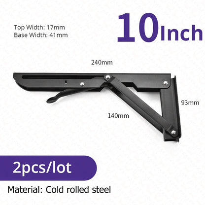 Foldable Stainless Steel Shelf Hooks – 2-Pack, Heavy Duty