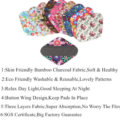 Skanto | 10 Pack Reusable Pads - Organic Menstrual Reusable Pads