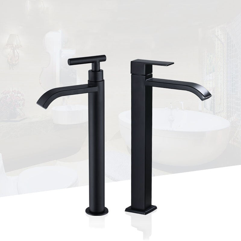 Skanto | Matte Black Cold Water Single Faucet for Sink Installation