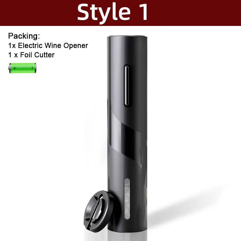 Skanto | Electric Corkscrew - Automatic Wine Opener with Stand, Foil Cutter, and Beer Can Opener - Kitchen and Bar Can Opener