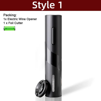 Skanto | Electric Corkscrew - Automatic Wine Opener with Stand, Foil Cutter, and Beer Can Opener - Kitchen and Bar Can Opener