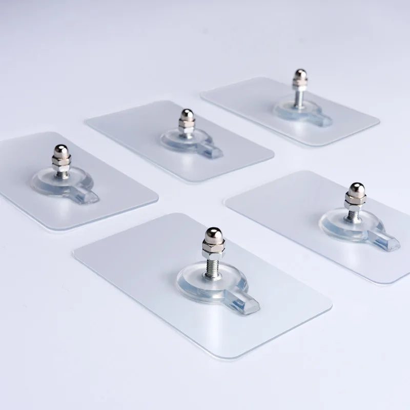 Skanto | Clear Adhesive Wall Hook for Pictures - Screw Hook with Wall Screw Adhesive Tape - Door and Wall Hook