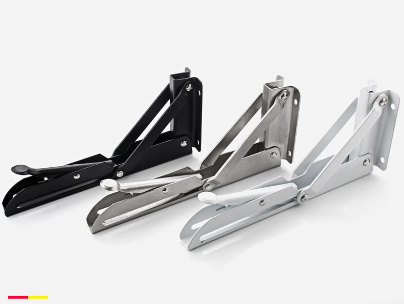 2-piece set of foldable shelf brackets, sturdy, made of stainless steel for tables, RVs, and space-saving