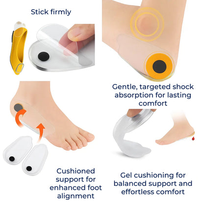 HeelGuard | Silicone Gel Heel Cups – Heel Pain Relief – Shock Absorbing Pad – Orthopedic Support for Daily Comfort Skanto