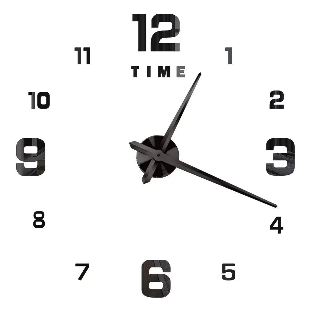 Big Wall Clock DIY 3D Self Adhesive Mirrored Acrylic Wall Clock For Kitchen Dining Room Living Room Creative Home Decor | Bowlift