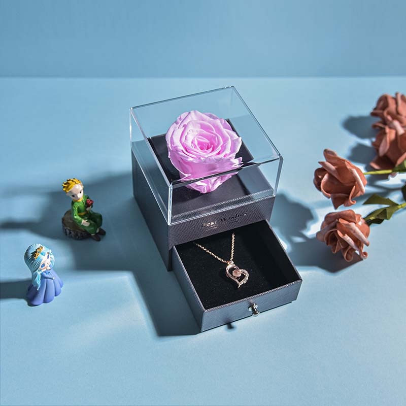 Skanto | Natural Eternal Rose Necklace Jewelry Box
